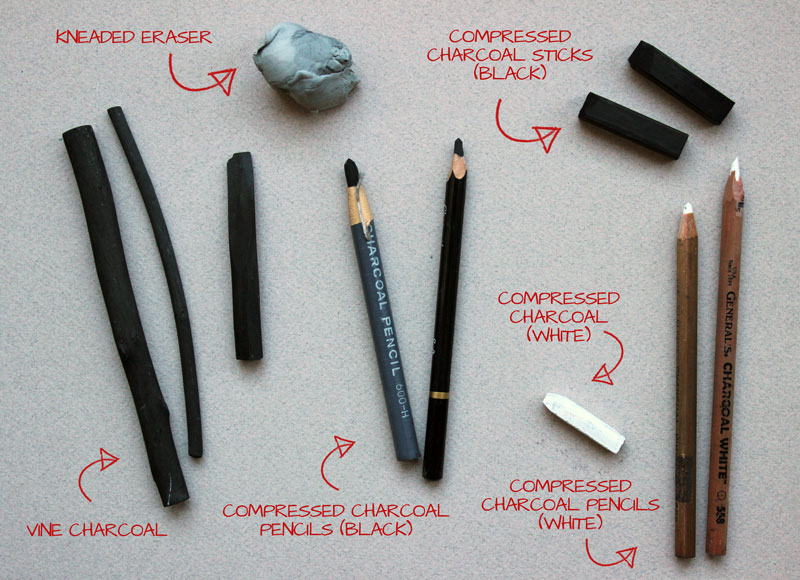 Explain the Differences Between Vine Charcoal Compressed Charcoal