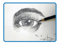 How to draw eyes graphite head