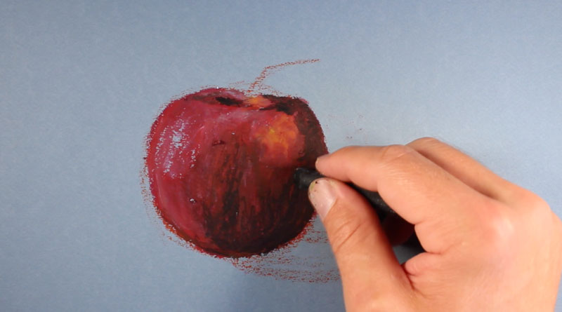 Oil Pastel Apple Step 4