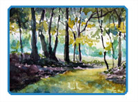 Watercolor Woodland Landscape Part 2