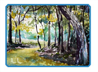 Watercolor Woodland Landscape Part 1